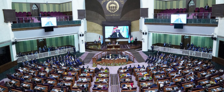 اعلامیه رییس جمهور غنی در افتتاح سال سوم کاری دوره هفدهم تقنینی شورای ملی اشرف غنی شورای ملی