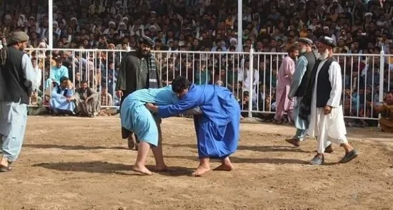 رقابت‌های کشتی محلی هرات با حضور بیش از ۱۲ هزار تماشاگر؛ برتری قاطع تیم هرات بر فراه