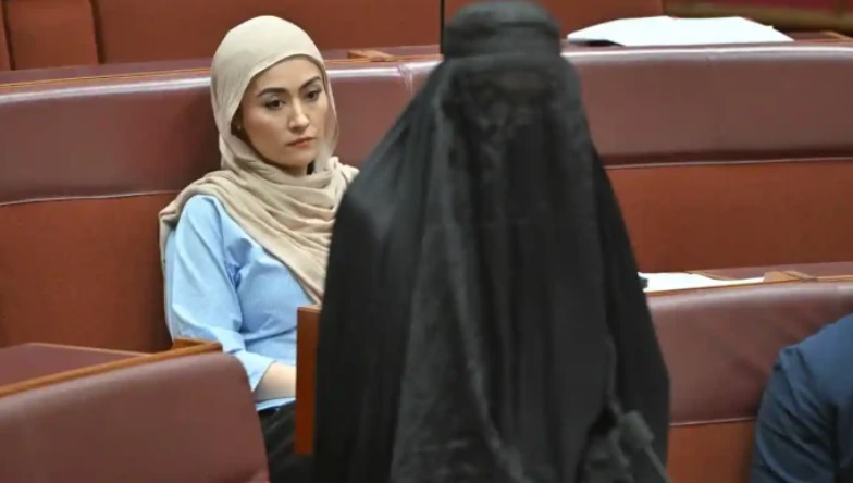 Political Chaos: Pauline Hanson Provokes Outrage with Burqa Stunt in Australian Senate برقع - Political Chaos: Pauline Hanson Provokes Outrage with Burqa Stunt in Australian Senate
