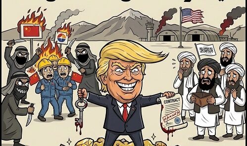 کاریکاتور/ بازگشت امریکا به بگرام یا غارت منابع افغانستان؟